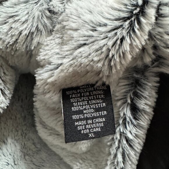 Y2K JouJou Faux Leather Moto Jacket | Detachable Hoodie, Faux Fur Lining (XL) - Picture 3 of 9